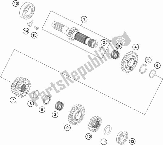 All parts for the Transmission I - Main Shaft of the KTM 300 EXC TPI Erzbergrodeo EU 2020