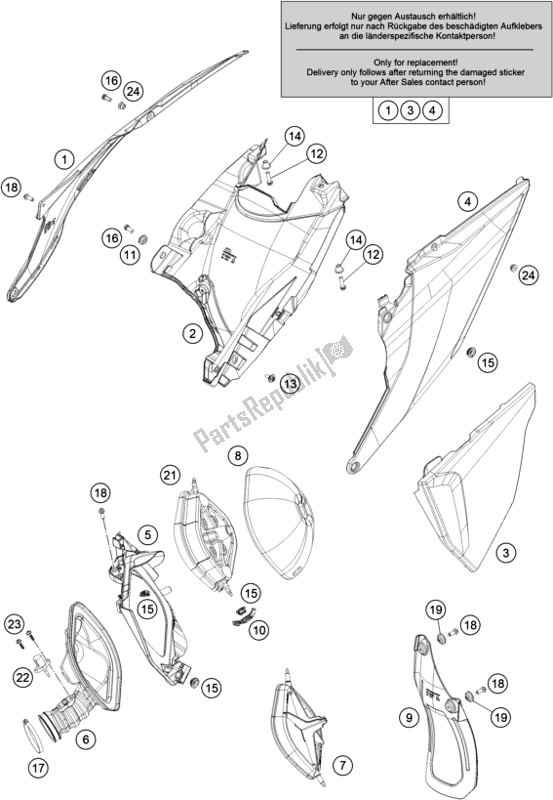 All parts for the Air Filter of the KTM 300 EXC TPI Erzbergrodeo EU 2021