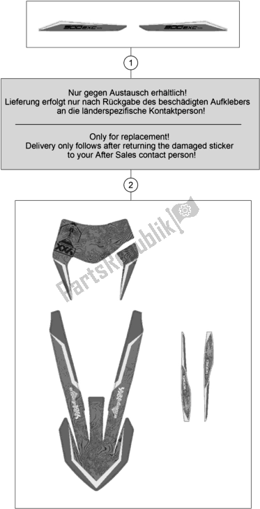 All parts for the Decal of the KTM 300 EXC TPI Erzbergrodeo EU 2021