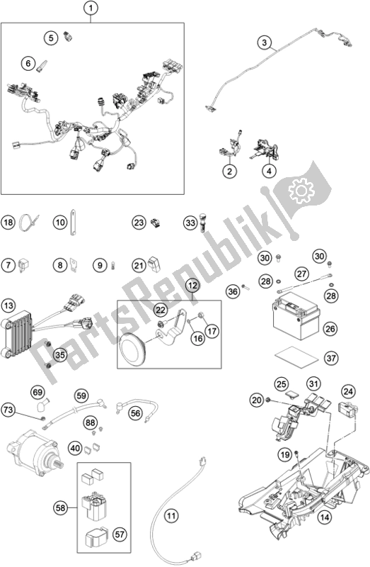 All parts for the Wiring Harness of the KTM 300 EXC TPI Erzbergrodeo EU 2021