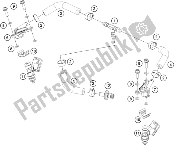 All parts for the Fuel Distributor of the KTM 300 EXC TPI EU 2018