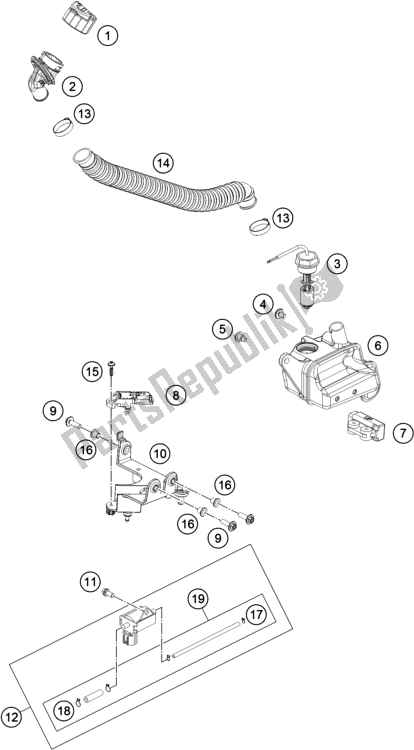 All parts for the Lubricating System of the KTM 300 EXC TPI EU 2018