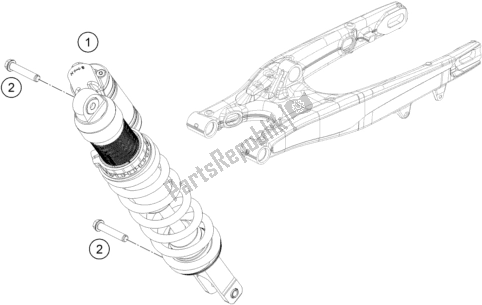 All parts for the Shock Absorber of the KTM 300 EXC TPI EU 2018