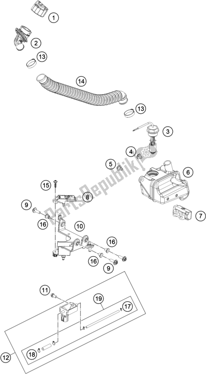 All parts for the Lubricating System of the KTM 300 EXC TPI EU 2019