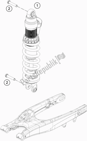 All parts for the Shock Absorber of the KTM 300 EXC TPI EU 2019