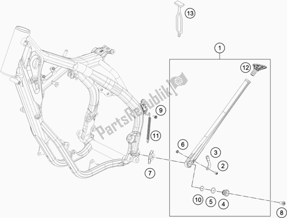 All parts for the Side / Center Stand of the KTM 300 EXC TPI EU 2019