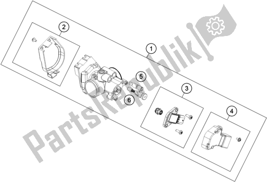 All parts for the Throttle Body of the KTM 300 EXC TPI EU 2019