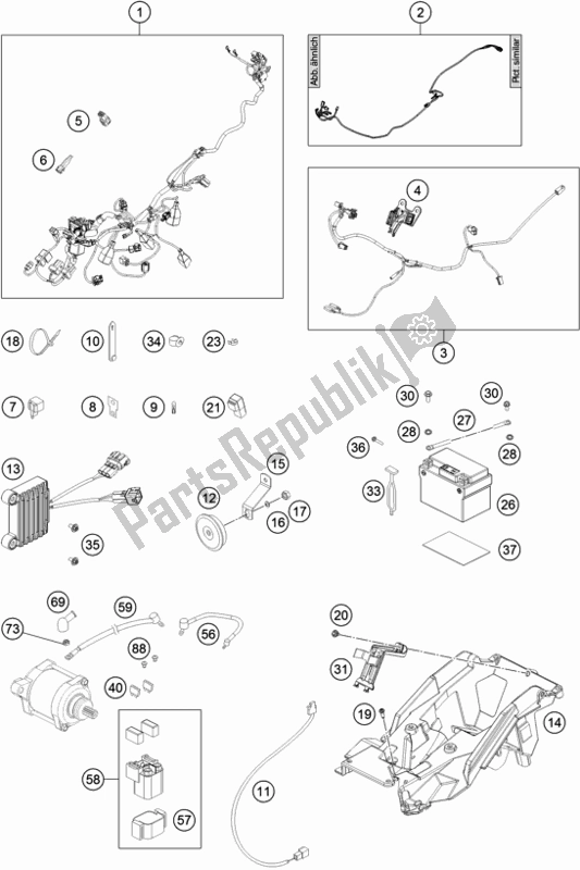 All parts for the Wiring Harness of the KTM 300 EXC TPI EU 2019