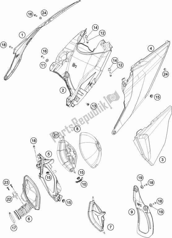 Tutte le parti per il Filtro Dell'aria del KTM 300 EXC TPI EU 2020