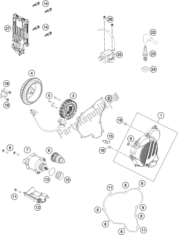 Toutes les pièces pour le Système De Mise à Feu du KTM 300 EXC TPI EU 2020