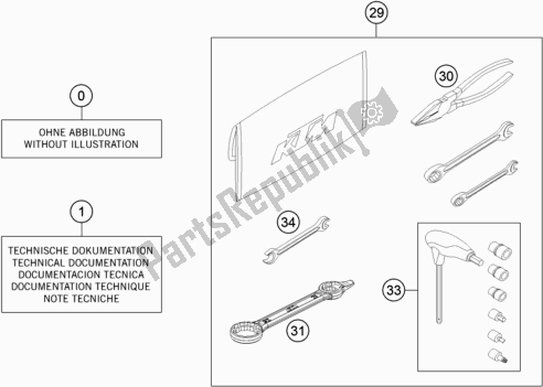 Tutte le parti per il Seperate Enclosure del KTM 300 EXC TPI EU 2020