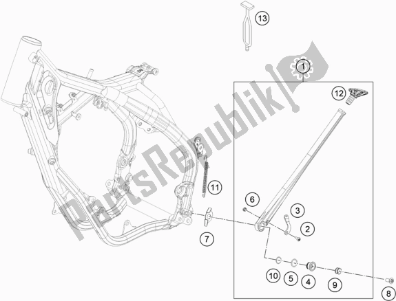 Toutes les pièces pour le Béquille Latérale / Centrale du KTM 300 EXC TPI EU 2020