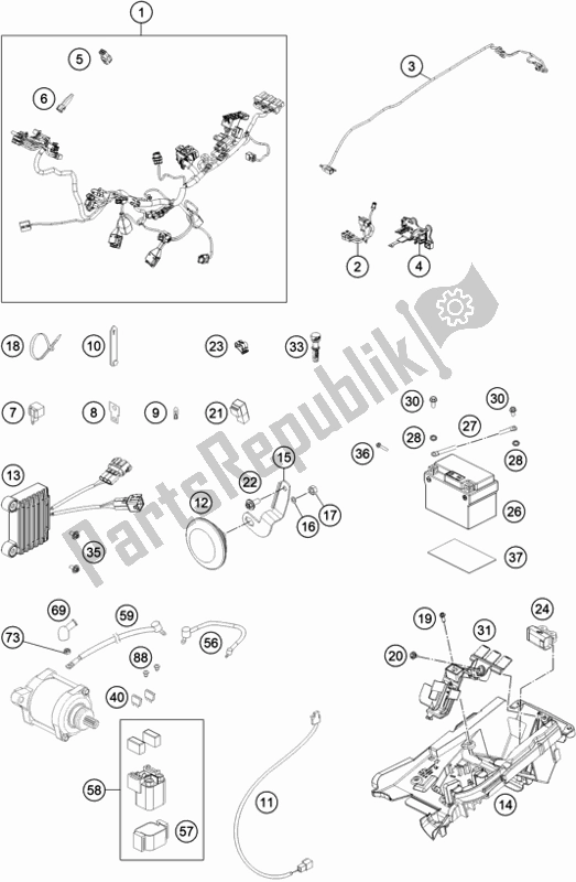 All parts for the Wiring Harness of the KTM 300 EXC TPI EU 2020