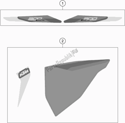 All parts for the Decal of the KTM 300 EXC TPI EU 2021