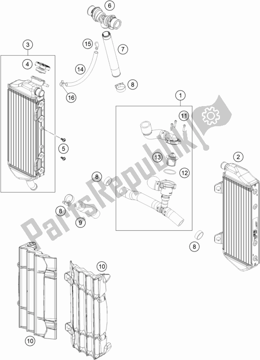 Todas as partes de Sistema De Refrigeração do KTM 300 XC TPI US 2020