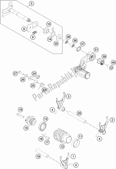 Todas las partes para Mecanismo De Cambio de KTM 300 XC TPI US 2020