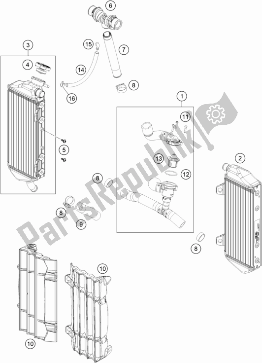 Wszystkie części do System Ch? Odzenia KTM 300 XC TPI US 2021