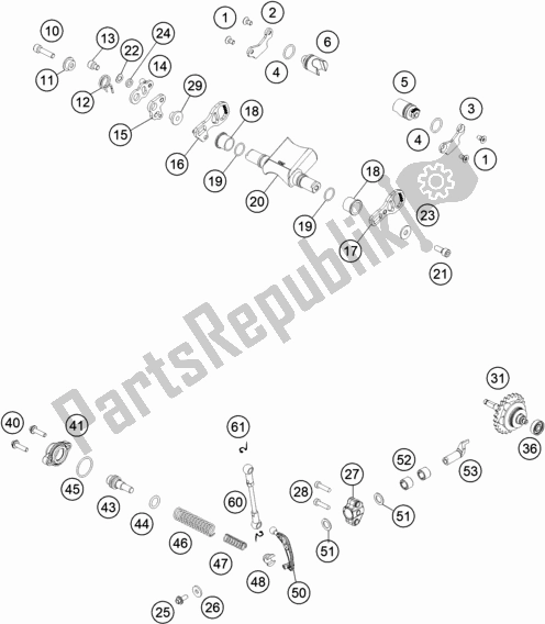 All parts for the Exhaust Control of the KTM 300 XC TPI US 2021