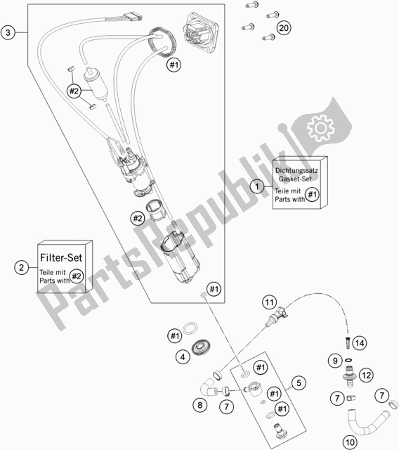 All parts for the Fuel Pump of the KTM 300 XC TPI US 2021