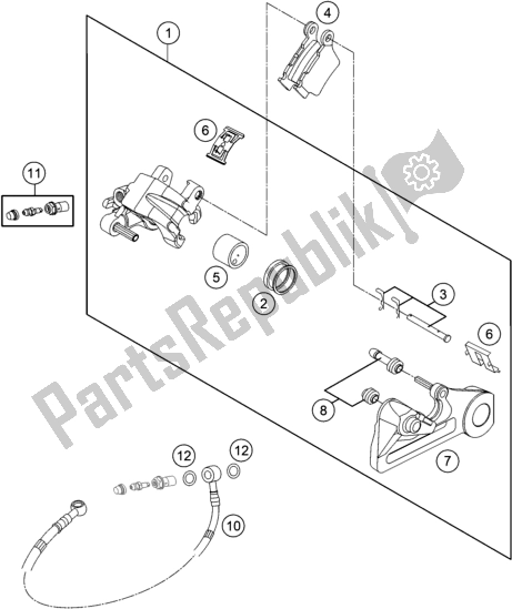 All parts for the Rear Brake Caliper of the KTM 300 XC TPI US 2021