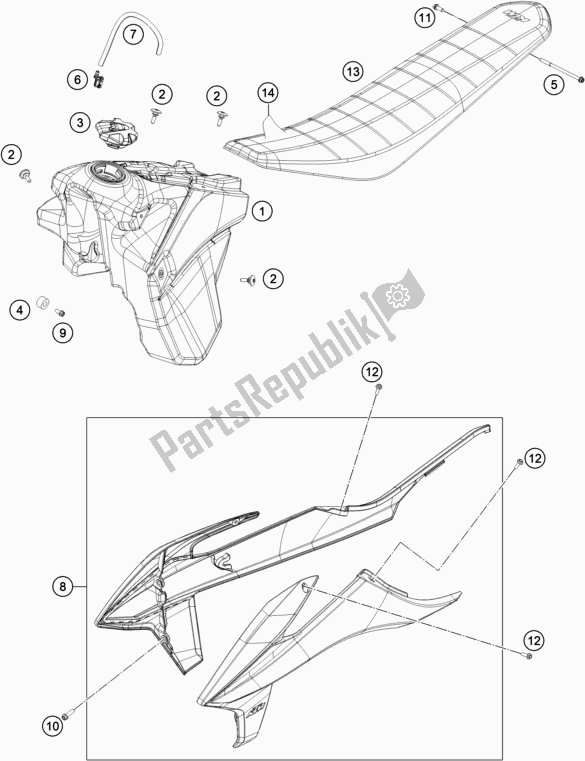 All parts for the Tank, Seat of the KTM 300 XC TPI US 2021