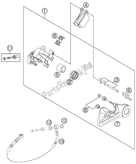 All parts for the Brake Caliper Rear of the KTM 300 XC US 2017