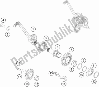 All parts for the Kick Starter of the KTM 300 XC US 2017