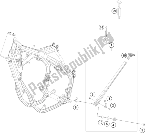 All parts for the Side- / Center Stand of the KTM 300 XC US 2017