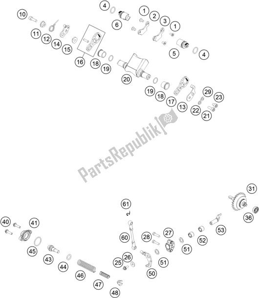 All parts for the Exhaust Control of the KTM 300 XC US 2018