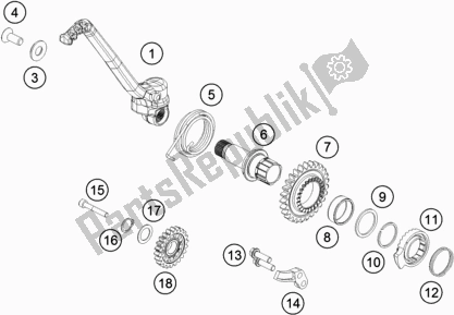 All parts for the Kick Starter of the KTM 300 XC US 2018