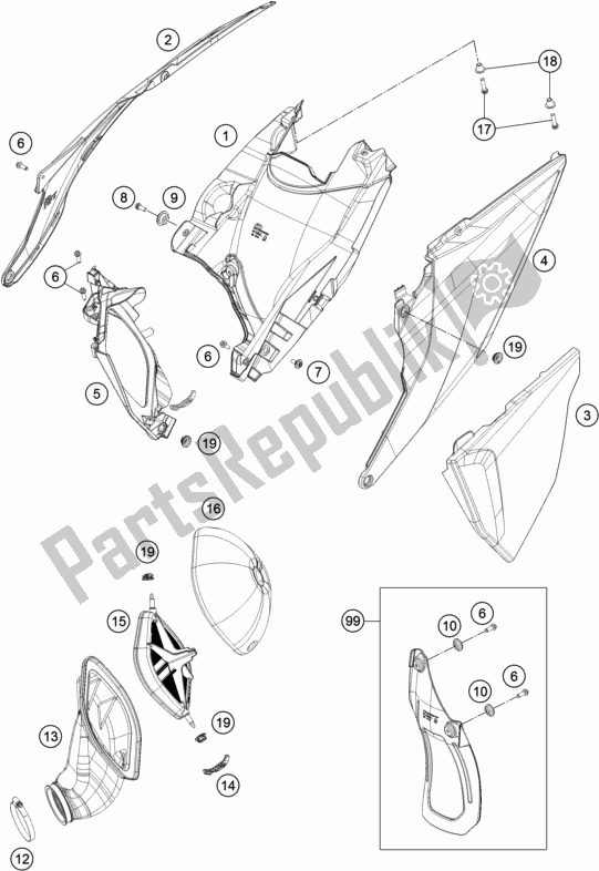 Toutes les pièces pour le Filtre à Air du KTM 300 XC US 2019