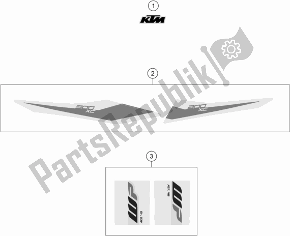 All parts for the Decal of the KTM 300 XC US 2019
