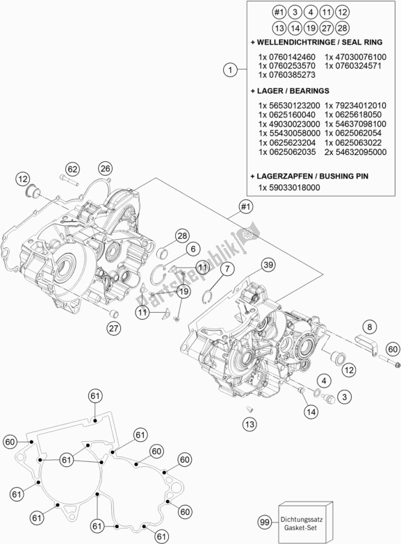 Todas as partes de Caixa Do Motor do KTM 300 XC US 2019