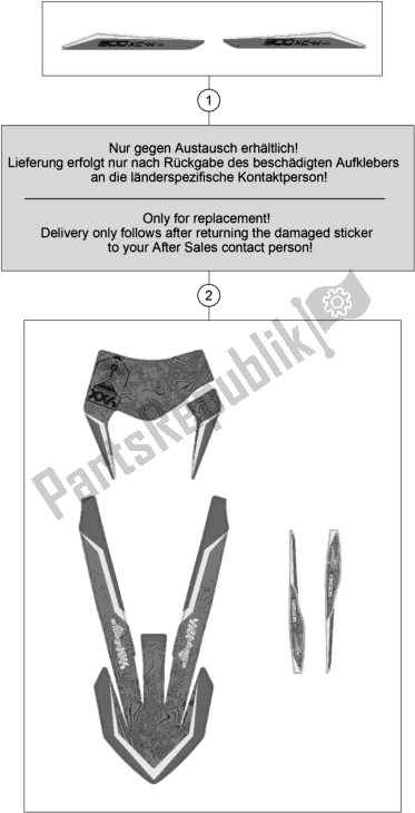 All parts for the Decal of the KTM 300 XC-W TPI Erzbergrodeo US 2021