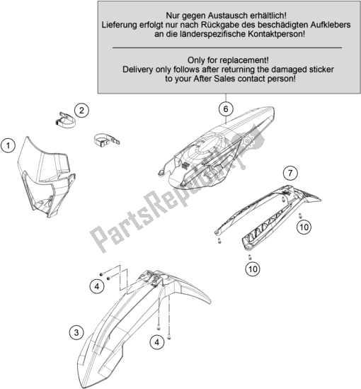 All parts for the Mask, Fenders of the KTM 300 XC-W TPI Erzbergrodeo US 2021