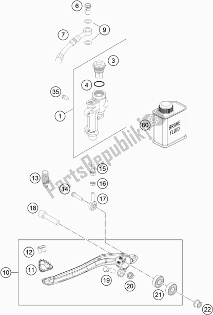 All parts for the Rear Brake Control of the KTM 300 XC-W TPI Erzbergrodeo US 2021