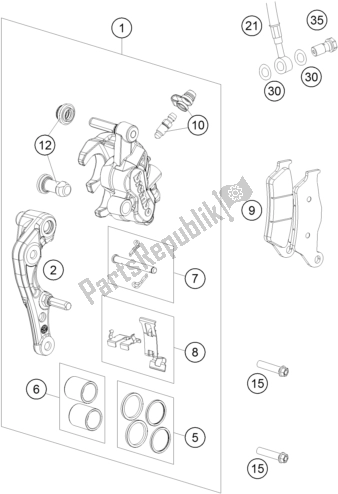 All parts for the Brake Caliper Front of the KTM 350 Exc-f 2017