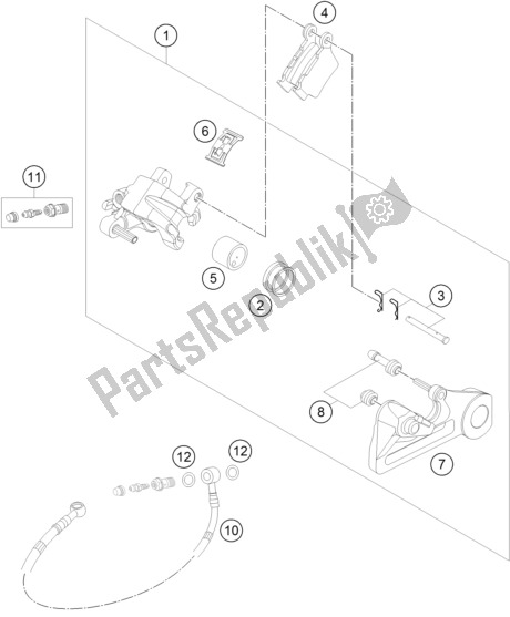 Toutes les pièces pour le étrier De Frein Arrière du KTM 350 Exc-f 2017