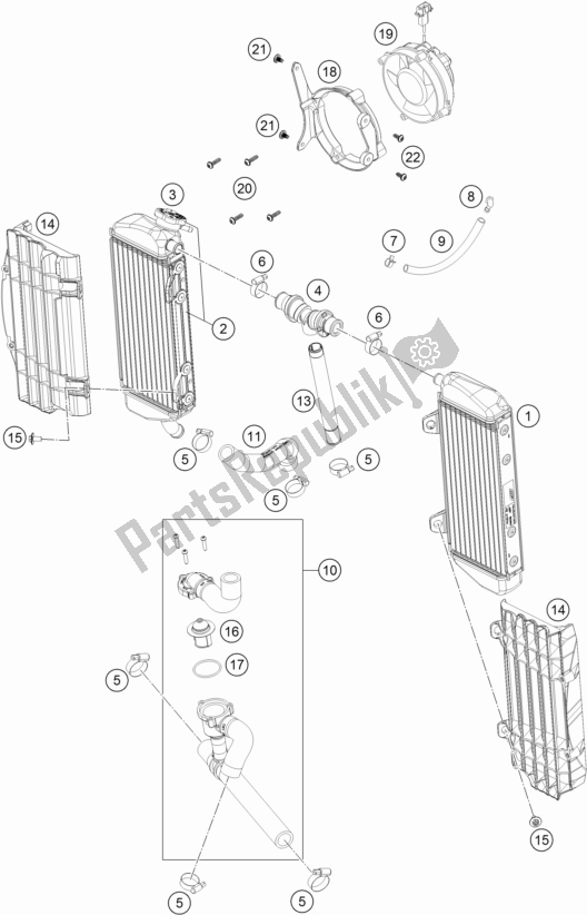 Todas las partes para Sistema De Refrigeración de KTM 350 Exc-f 2017