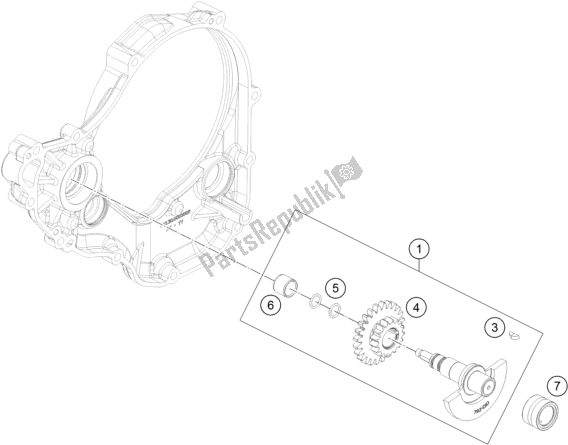 All parts for the Balancer Shaft of the KTM 350 Exc-f 2018