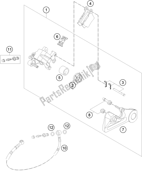 All parts for the Brake Caliper Rear of the KTM 350 Exc-f 2018