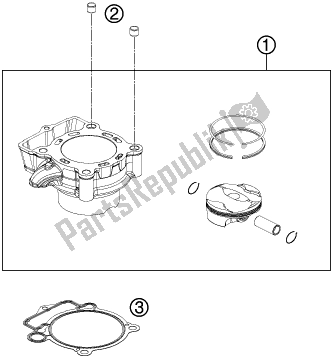 All parts for the Cylinder of the KTM 350 Exc-f 2018