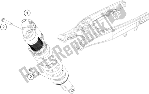 All parts for the Shock Absorber of the KTM 350 Exc-f 2018