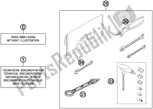 Tutte le parti per il Seperate Enclosure del KTM 350 Exc-f 2019