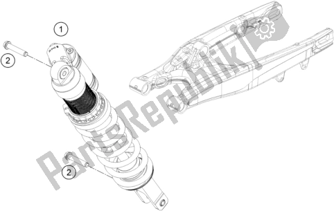All parts for the Shock Absorber of the KTM 350 Exc-f EU 2017