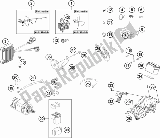 Tutte le parti per il Cablaggio Elettrico del KTM 350 Exc-f EU 2017