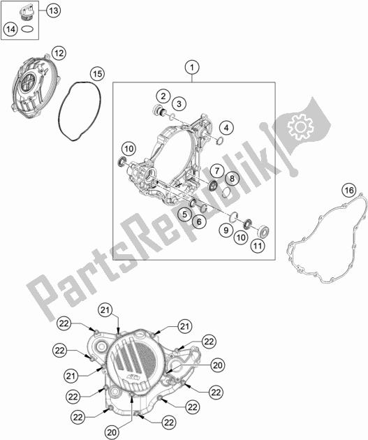 All parts for the Clutch Cover of the KTM 350 Exc-f EU 2018