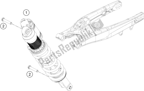 All parts for the Shock Absorber of the KTM 350 Exc-f EU 2018