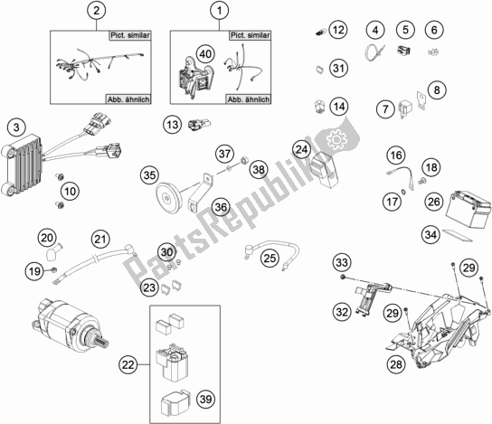 Alle onderdelen voor de Kabelboom van de KTM 350 Exc-f EU 2018