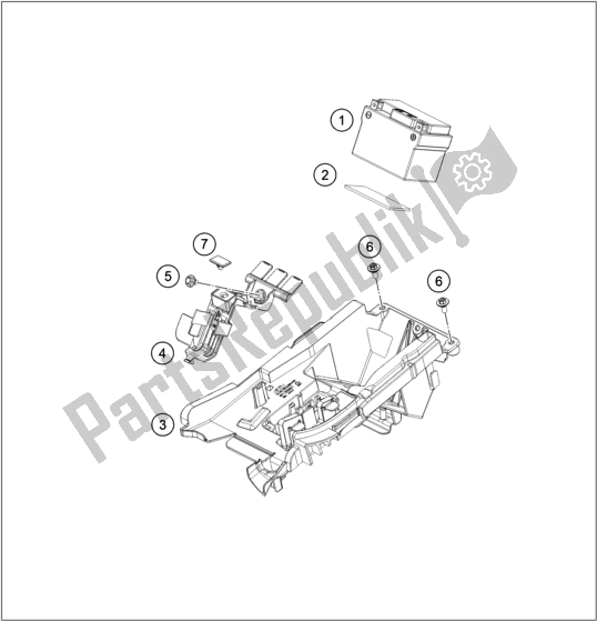 All parts for the Battery of the KTM 350 Exc-f EU 2020